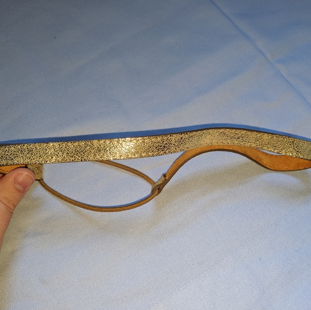 Jennifer Behr Metallic Leather Headband